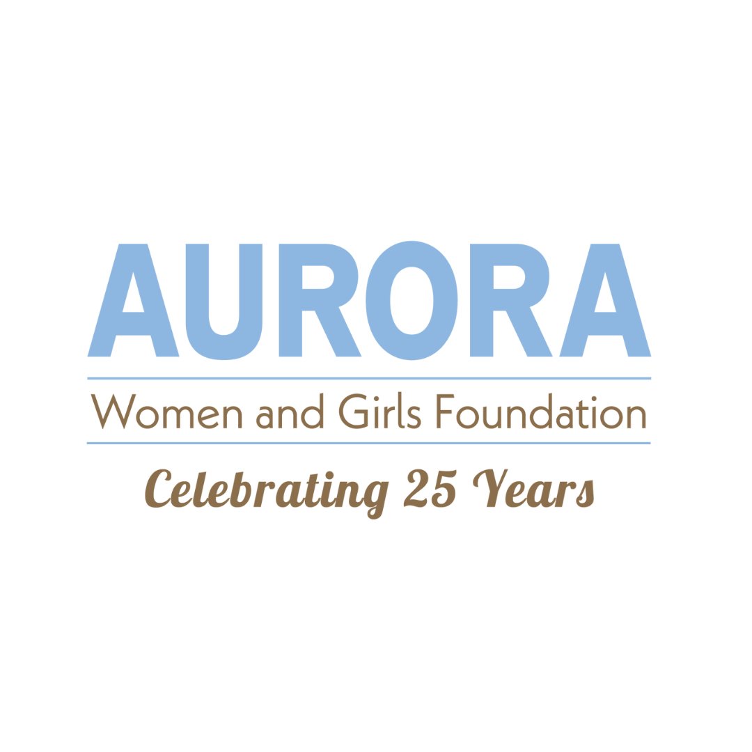 Logo of Aurora Women and Girls Foundation. Celebrating 25 years.